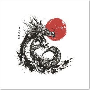 japanese dragon Posters and Art